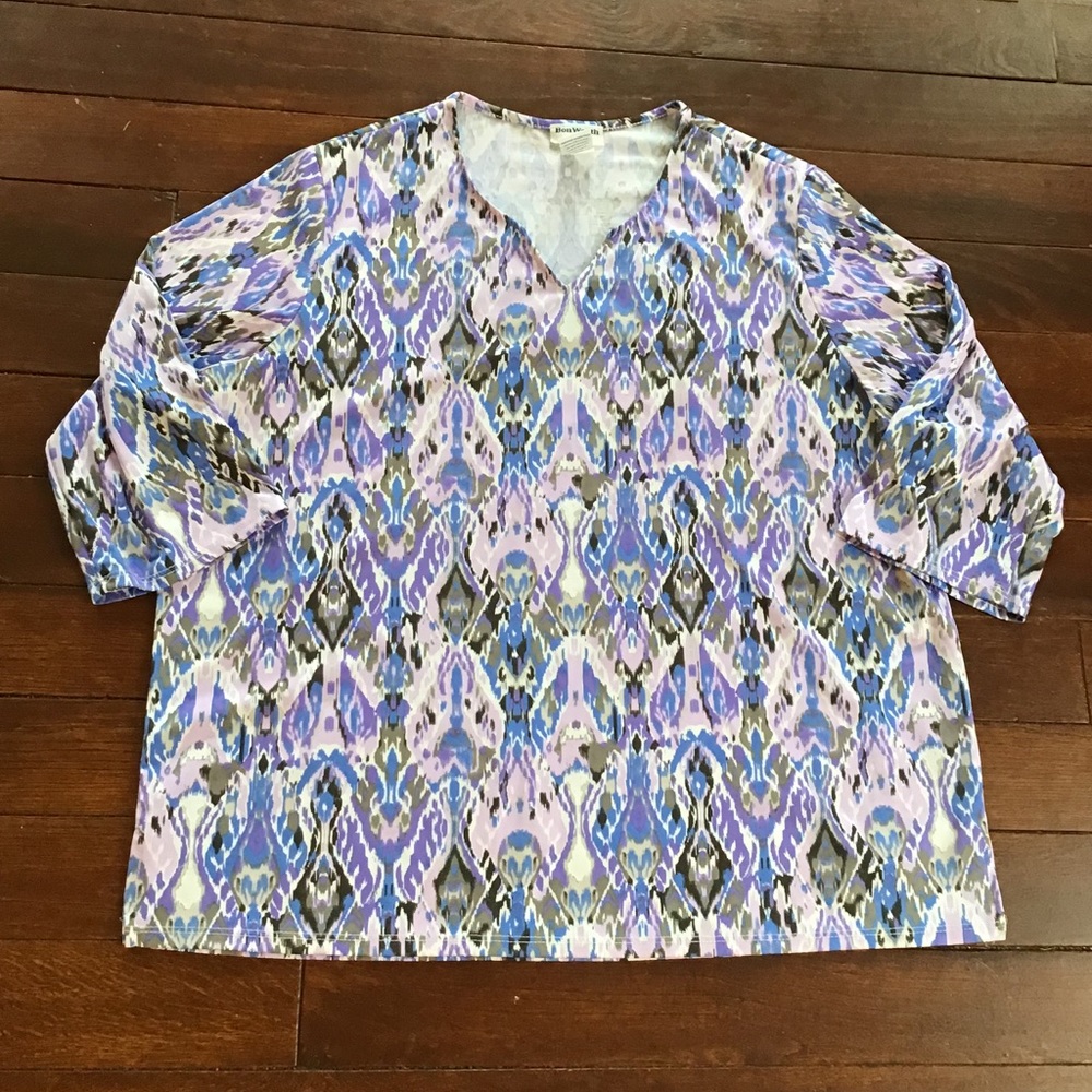 Bon Worth top in pretty purple and blue hues